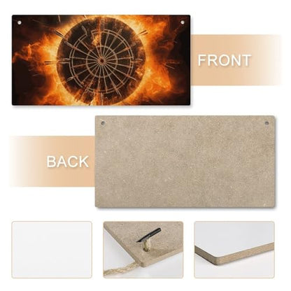 GBNMQED Dart BoardHandcrafted Wooden Wall Hanging Decor Rustic Home Decor Features Natural Jute Rope