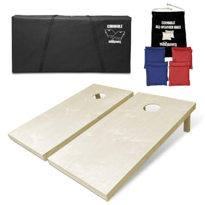 State Flag Solid Wood Regulation Cornhole Set 4 Feet x 2 Feet Includes Set of 8 Bags and Carrying Case with Optional LED Lights and Lamination - style: Idaho