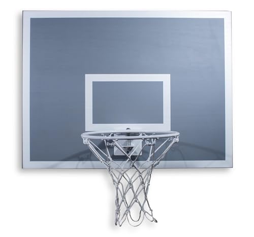 CALIKIWIPROS Mini Basketball Hoop Set Pro League Decorative Solid Wood Wall Mount, Includes 9’ Hoop & 5 mini Basketballs, Classic Look with Colors Matching Some pro Teams. - style: Grey White