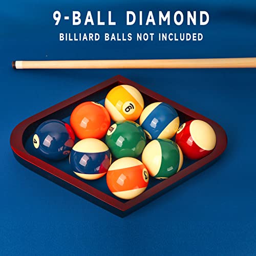 GSE Games & Sports Expert Solid Wood Billiard 8-Ball Triangle / 9-Ball Diamond Pool Ball Racks for 2-1/4" Pool Balls, Pool Table Accessories - color: Mahogany, style: 9-Ball Diamond Rack