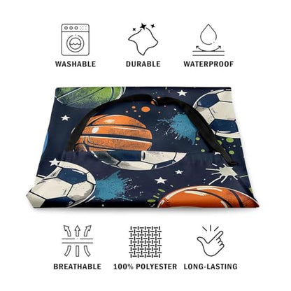 Manfei Ball Sports Kids Kitchen Apron - color: Orange Dark Blue