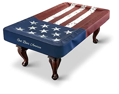 Pool Table Cover, Waterproof Indoor/Outdoor Heavy Leatherette Pool Table Accessories, Billiards Accessories for Protecting Felt, 7/8/9 Feet Fitted Billiard Covers Red & Blue(8FT/OG.)