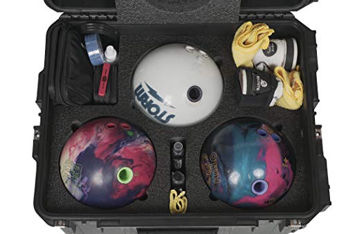 Case Club Heavy Duty Waterproof Bowling Ball Cases with Wheels and Extension Handle - style: 3 Ball