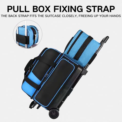 Compact Single Bowling Ball Tote Bag for Spare Ball, Lightweight One-Ball Bowling Bag with Built-In Ball Holder, Easy Carry Handle, Durable for Practice & League Play - color: Blue