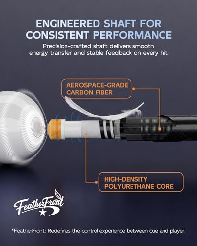 CRICAL COWCUE 58-Inch Carbon Fiber Pool Cue, Low Deflection, 12.5mm Tip | Adjustable pool cue with 3/8x8 joint for stable control, regular billiards practice and pool hall play. - color: CW-01-set5