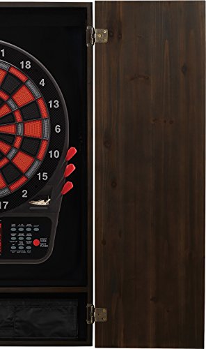 Viper Metropolitan Solid Wood Cabinet & Electronic Dartboard Play-Ready Bundle - color: Espresso, style: Premium Set