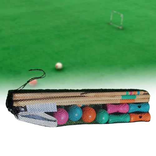 Menolana Lawn Croquet Game Set Sport Outdoor Croquet Set 4 Clubs 6 Doors Toys Four Player Croquet Set for Park Backyard Family Parties