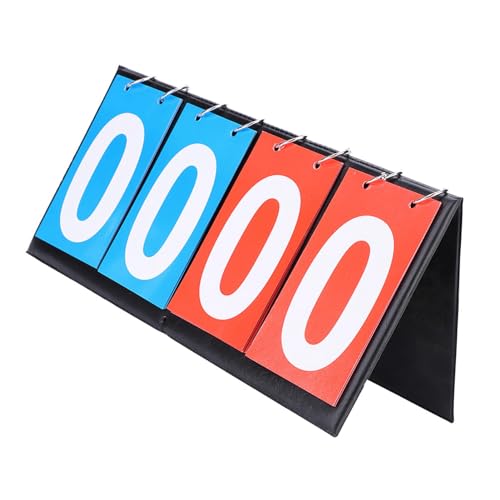 Portable Flip Digital Scoreboard 2 3 4 Digit Counter for Soccer Basketball Table Tennis Compact Desktop Design with Clear Display - size: four digit scoreboard