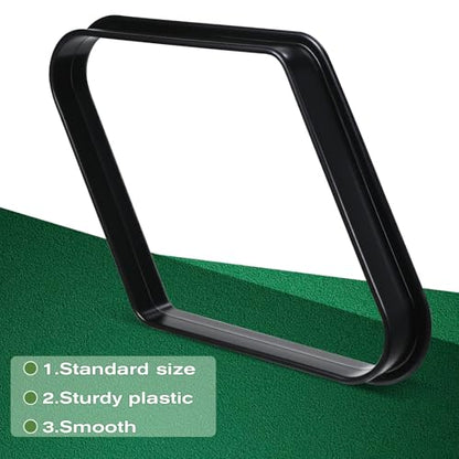 Black Billiards 9 Ball Pool Table Triangle Rack 9-Ball Diamond Pools Ball Racks Plastic Triangle Rack for 2-1/4" Pools Balls Pool Table Accessories