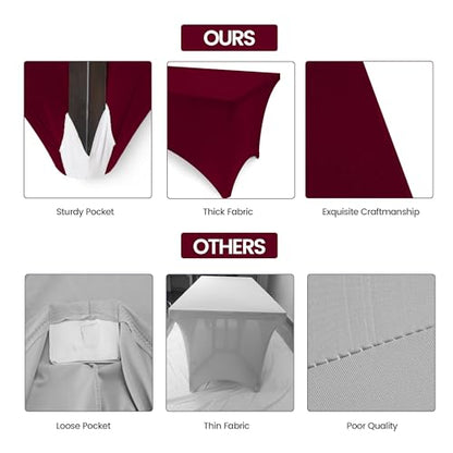 Utopia Kitchen Spandex Tablecloth 1 Pack [6FT, Burgundy] Tight, Fitted, Washable and Wrinkle Resistant Stretch Rectangular Patio Table Cover for Event, Wedding, Banquet & Parties [72Lx30Wx30H Inch] - color: Burgundy, size: 6 Feet - 1 Pack