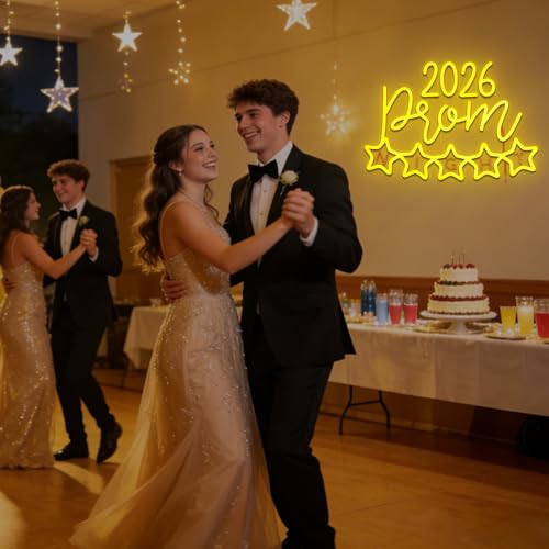 2026 Prom Night Neon Sign for Wall Decor, High School College Prom Led Signs for Dance Party, USB Dimmable Neon Lights for Class of 2026 Graduation Party Photo Backdrop - style: 2026 Prom
