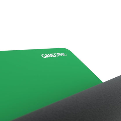 Gamegenic Prime Playmat – Green Color, 61 x 35 cm Soft Cushioned Natural Rubber Playmat with Anti-Slip Back & Silver Foil Logo, Premium Surface for Card Games, Dice, and Desk Protection - color: Green