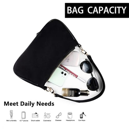 VODIU Clutch Tote Handbags with 2 Removable Straps and Zipper Closure Crossbody Bags Shoulder Purse Handbag for Women - color: C-black
