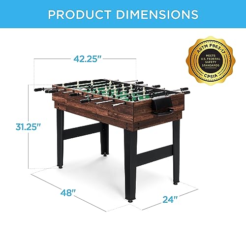 Best Choice Products 2x4ft Combo Game Table Set for Home, Game Room, Friends & Family w/Hockey, Foosball, Pool, Shuffleboard, Ping Pong, Chess, Checkers, Bowling, and Backgammon - color: Walnut