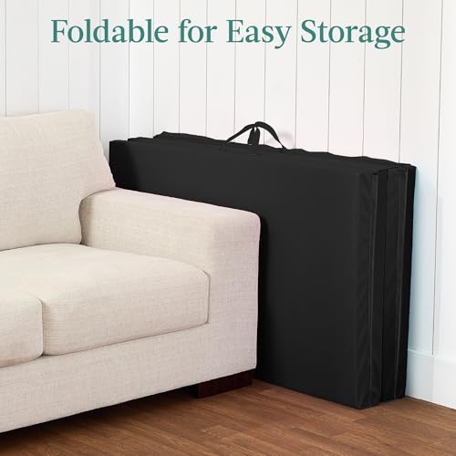 Best Choice Products 10ftx4ftx2in Folding Gym Mat 4-Panel Exercise Gymnastics Aerobics Workout Fitness Floor Mats w/Carrying Handles - color: Black