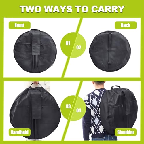 Arrowbash Disc Golf Basket Carrying Bag 26.8''D x 8.4''H Portable Golf Basket Transit Bags Water Resistant Oxford for 12 Chain or 24 Chain Golf Targets Basket Storage, Black (Basket Not Included)