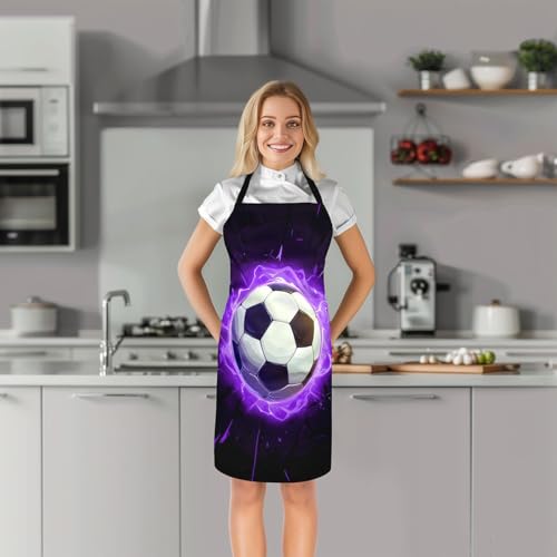 Manfei Volleyball Kids Kitchen Apron - color: Black Purple