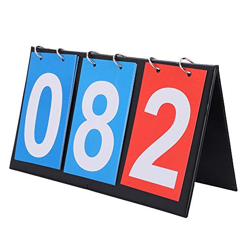 VGEBY 2/3/4 Digit Portable Flip Sports Scoreboard, Portable Table Top Scoreboard Score Flipper 0-99 Multifunctional f¨¹r Table Tennis, Basketball(3-Digit)