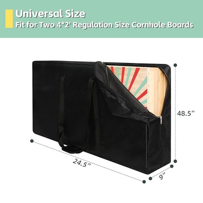 Cornhole Carry Case for 4' x 2' Regulation Size Heavy-Duty 1680D Oxford Waterproof Cornhole Board Carry Case