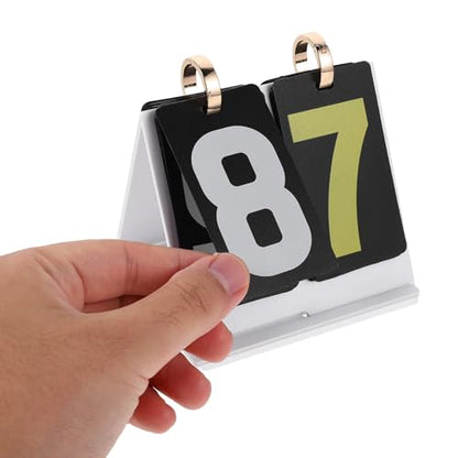 Toyvian Mini Flip Scoreboard Score Keeper Flipper Acrylic White Portable Tabletop Score Counter for Soccer Basketball Volleyball Baseball Card Games