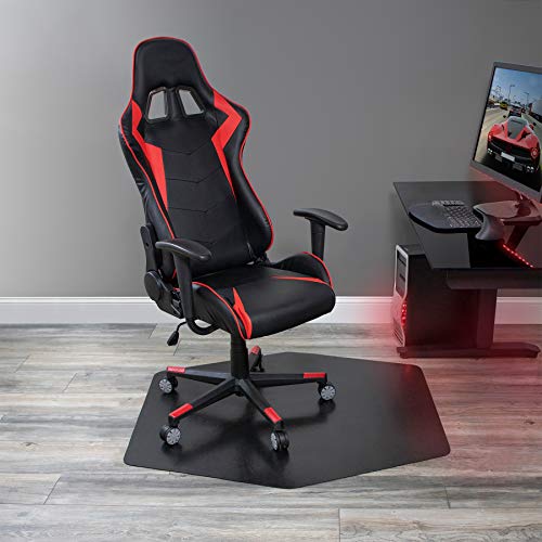 Game Zone Chair Mat, for Hard Floor/Medium Pile Carpet, 42 x 46, Black (121563)
