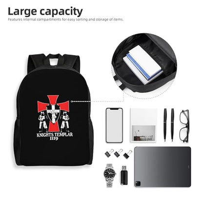Knights Templar 1119 Crusader Deus Backpacks For Men Women Book Bag Travel Hiking Camping Work Lightweight - color: Ye15