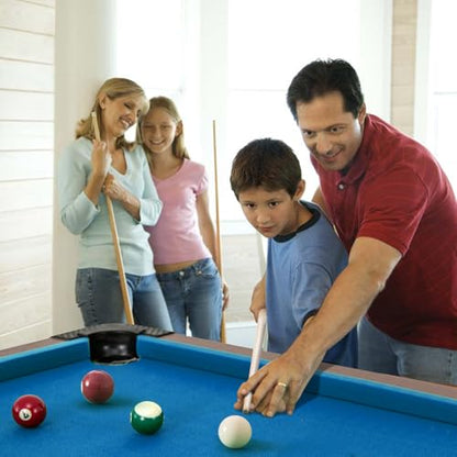GYMAX Pool Table, 48 Inch Wooden Billiard Tables with 16 Balls, 2 Cue Sticks, 2 Chalks and Brush, Snooker Table Mini Pool Table for Kids, Family, Party - color: Blue