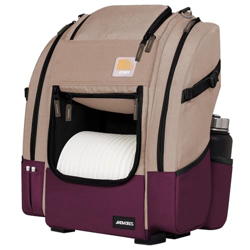 Axiom Discs Voyager Series Backpack Disc Golf Bag (Choose Your Color and Size) - color: Dune/Purple, style: Voyager