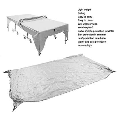 Outdoor Ping Pong Table Cover - Waterproof Silver Coating - Dustproof - Table Tennis Accessories(White)