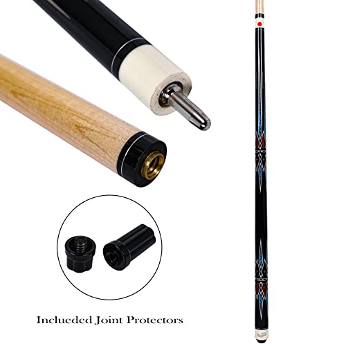 Pool Cue Stick with Hard Case Hardwood Canadian Maple Professional Billiard Pool Stick 58" 2-Pieces 19/20oz Pool Stick Set - color: CGB-200, size: 20 oz