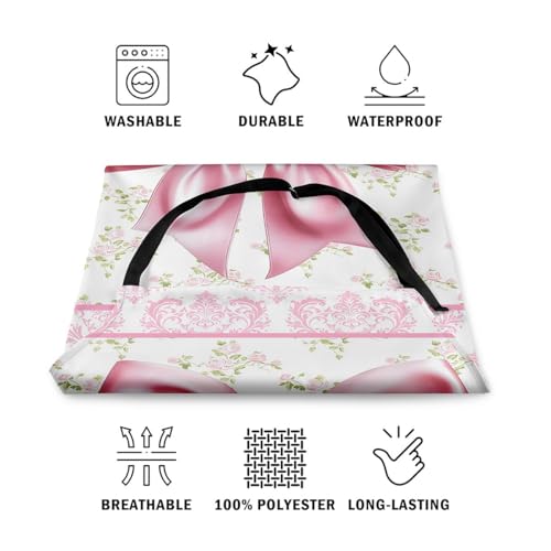 Manfei Blue Bowknot Kids Kitchen Apron - color: Baby Pink