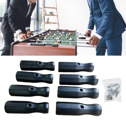Table Soccer Handle, 8Pcs Wood Soccer Handle Grip Foosball Table Top Game Replacement Handle Part Foosball Accessories - color: black