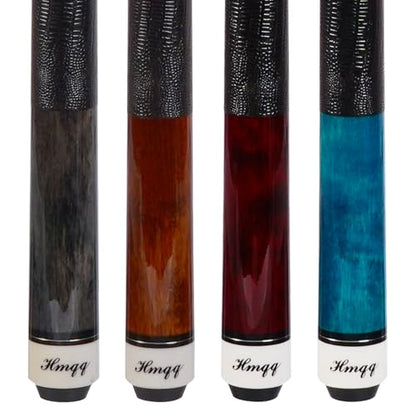 HMQQ Maple Pool Cue Sticks 4-Pack, 58" Billiard Cues in 18/19/20/21oz, Solid Maple Wood Pool Sticks for Home Bar Game Room – Durable, Smooth Grip, Multiple Color Options