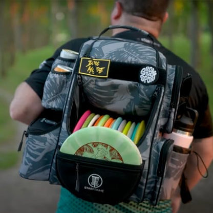 STAR FRAME Beast Disc Golf Bag With Cooler | 25+ Disc Frisbee Golf Backpack | 3-Can Insulated Cooler | Light Durable Gray Men Women Disc Golf Bag | Huge Storage & 12oz Can Holders - color: Gray