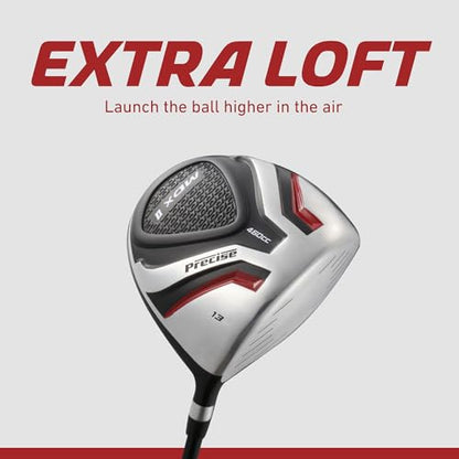 Precise Complete Teen Golf Club Set for Ages 13–16 – Includes Titanium Driver, Stainless Steel Hybrid, 7–PW Irons, Putter, Stand Bag & 3 Headcovers – Graphite/Steel Shafts
