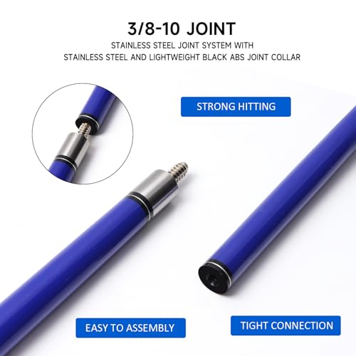 GSE Games & Sports Expert 58" 2-Piece Fiberglass Graphite Composite Billiard Pool Cue Sticks (Several Colors Available, Weight from 18oz, 19oz, 20oz, 21oz) - color: Blue, style: 20oz