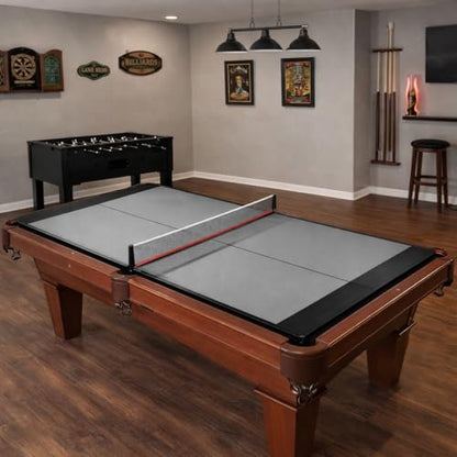 Midsize Foldable Indoor Table Tennis Conversion Top, 84 x 44 in Ping Pong Tabletop with Net & Post, 9mm Thick Playing Surface, Lightweight Compact Design, Easy Fold-Up Storage