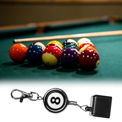 SynHHergyx Pool Chalk Holder Billiards Snooker Cue Chalk Holder with Retractable Key Ring Pool Table Accessories Billiards Accessories for Billiard Lovers