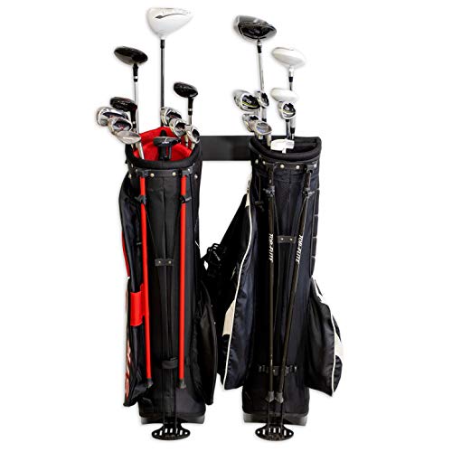 StoreYourBoard BLAT 2 Golf Bag Wall Mount | Home & Garage Storage Hooks | Golf Bag Holder | Heavy-Duty Wall Mount Organizer for Golf Bags & Accessories - style: 2 Bags