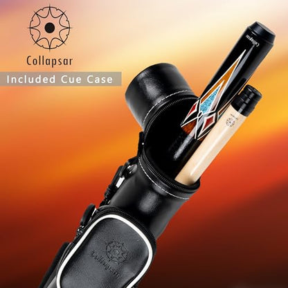 Collapsar CA Pool Stick with 1X1 Hard Case,58" Maple Professional Billiard Cue Stick,19-21 oz Pool Cue Set - color: CA006+Joint Protector+Hard Case, size: 19 ounce