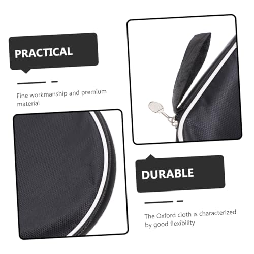 Yardwe Table Tennis Paddle Storage Bag Reusable Protective Fixed Case Black Semi-Circle Design Suitable for Ping Pong Paddle and Ball Storage