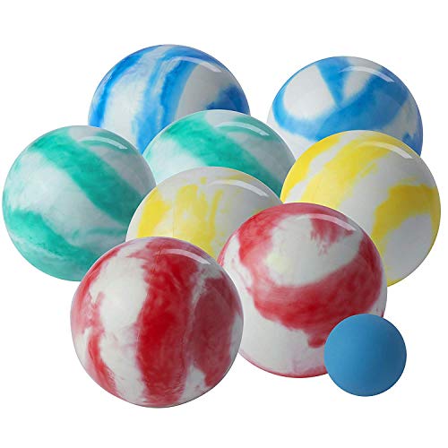 Franklin Sports Bocce Ball Set — 8 All Weather Bocce Balls and 1 Pallino — Beach, Backyard Lawn or Outdoor Party Game — Professional, American, and Starter Set Options - style: Family