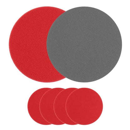 PATIKIL Bowling Sanding Pads, 6Pack P2000 Polishing Bowling Grits Kit Bowling Ball Surface Pads Bowling Shammy Seesaw Pad for Different Texture Bowling Balls, 12.5x12.5cm, Red, Brown