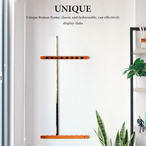 Cabilock Solid Wood Billiard Cue Rack Wall Mounted Roman Style Pool Stick Holder Space-saving Organizer for Game Rooms Lounges and Offices
