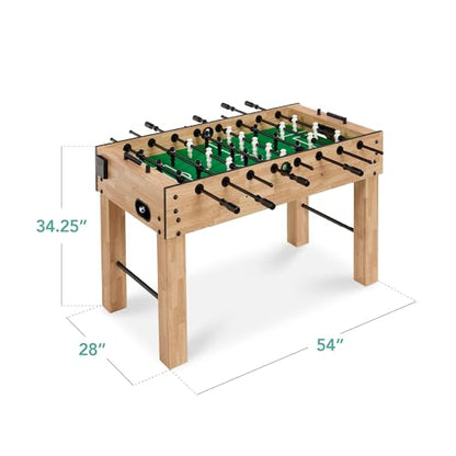 Best Choice Products Full Size 54 Inch Regulation Foosball Table for Home, Game Room - Includes 2 Balls, 2 Cup Holders - color: Natural