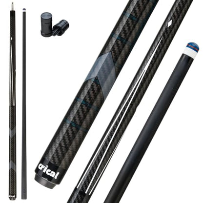 CRICAL Carbon Fiber Pool Cue Stick 58" Billiard Cue Sticks Professional Low Deflection Pool Sticks with 3/8 * 8 Pin Joint and 12.5mm Tip - color: 001-CL01