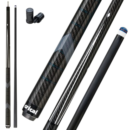 CRICAL Carbon Fiber Pool Cue Stick 58" Billiard Cue Sticks Professional Low Deflection Pool Sticks with 3/8 * 8 Pin Joint and 12.5mm Tip - color: 001-CL01