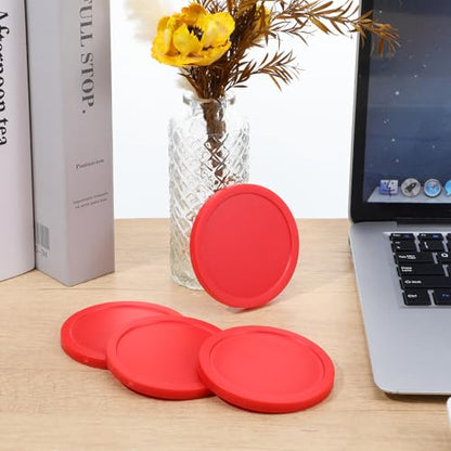 Air Hockey Pucks, 6 Pack Full Size Heavy Replacement Pucks, 3 1/4 Inches Diameter, Plastic Material Hockey Puck for Game Tables Equipment Accessories