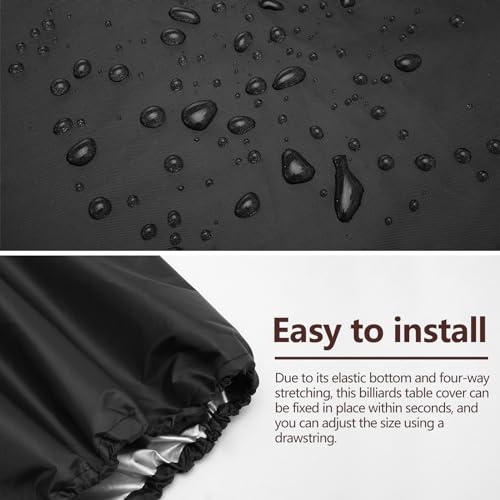 Pool Table Cover Waterproof Billiard Table Cover 7FT /8FT Tearproof Pool Table Protector Heavy-Duty 210D Oxford Cloth Snooker Table Dust Cover Machine Billiard Table Protector for Pool Table