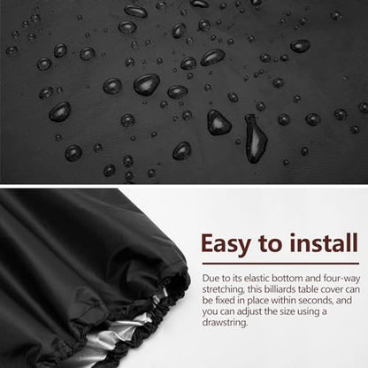 Pool Table Cover Waterproof Billiard Table Cover 7FT /8FT Tearproof Pool Table Protector Heavy-Duty 210D Oxford Cloth Snooker Table Dust Cover Machine Billiard Table Protector for Pool Table